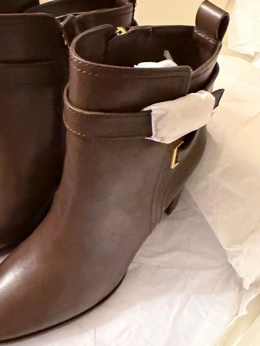 Ralph Lauren Dark Brown Leather Ankle Booties